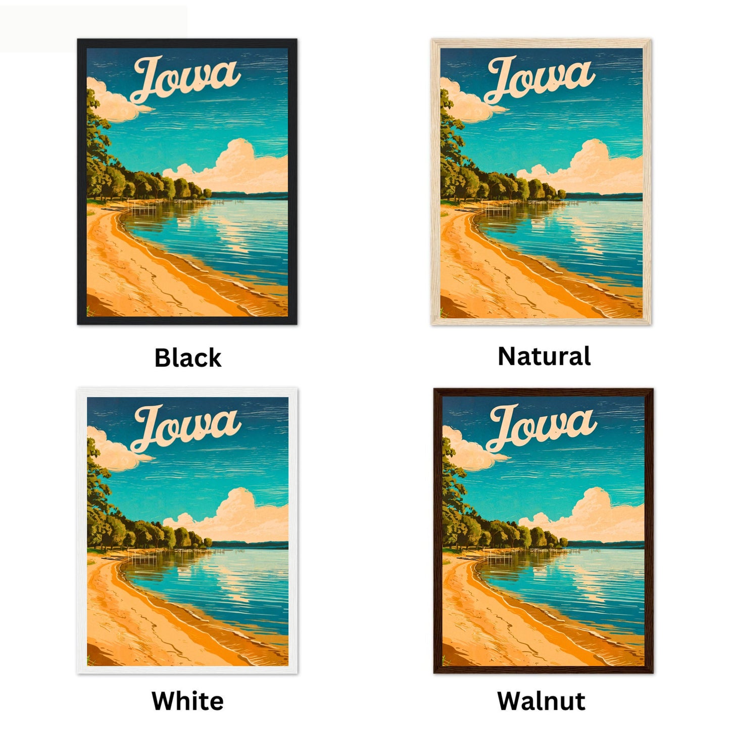 Iowa Vintage Travel Poster  - Tranquil Lake