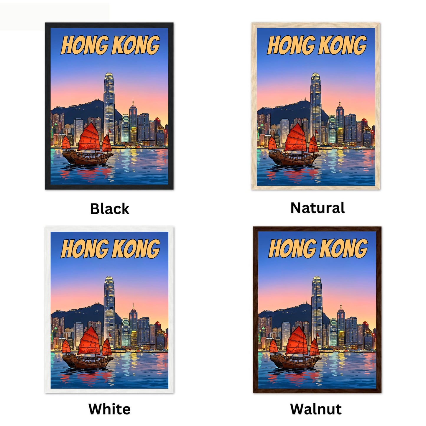 Hong Kong Vintage Travel Poster - China