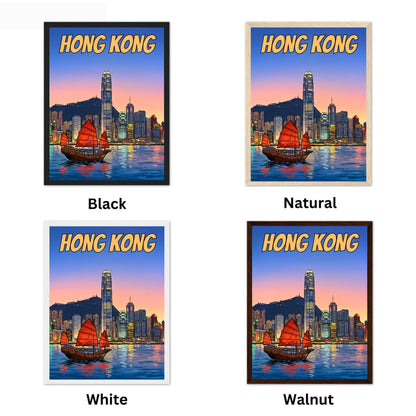 Hong Kong Vintage Travel Poster - China