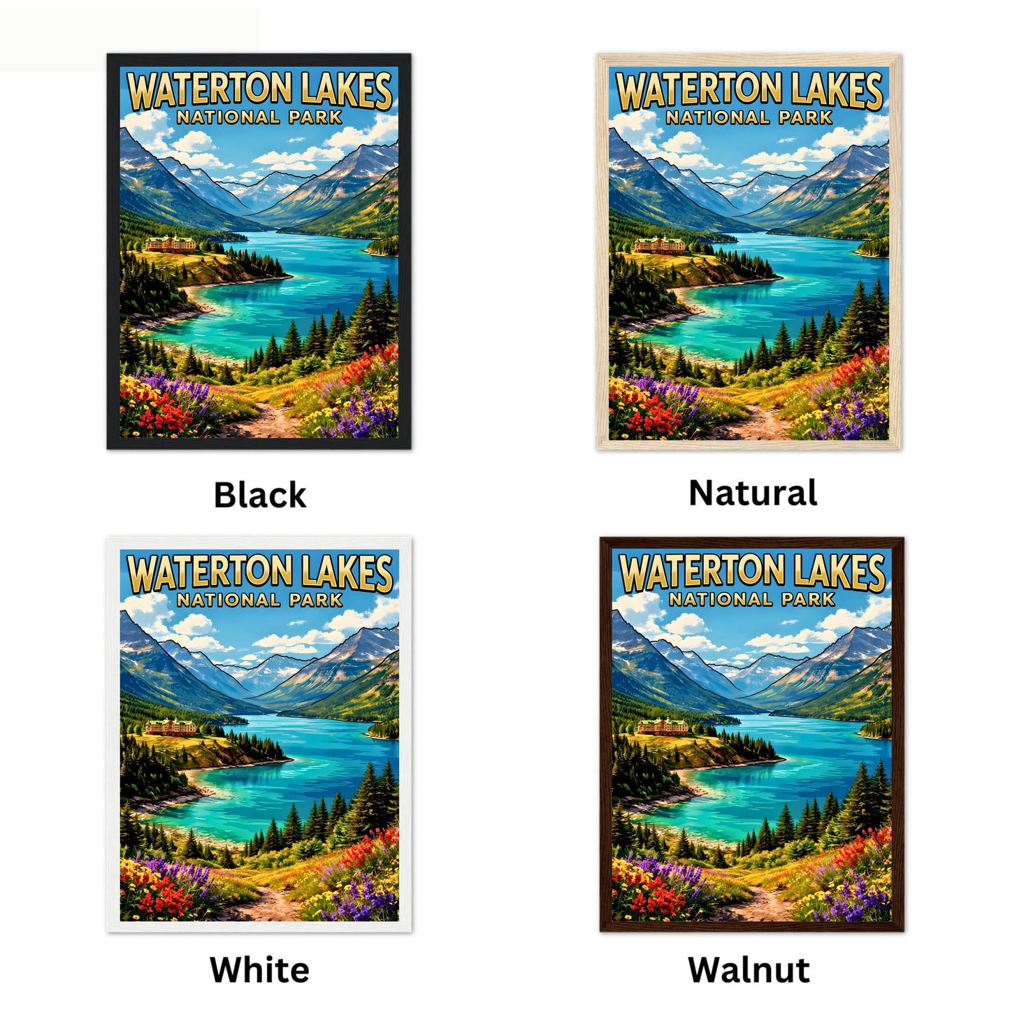 Waterton Lakes National Park Vintage Travel Poster - Light and Wind