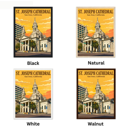 Cathedral Basilica of St. Joseph Vintage Travel Poster -  San Jose, California