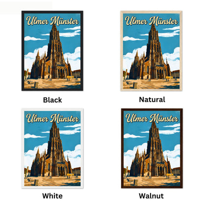 Ulmer Münster Vintage Travel Poster