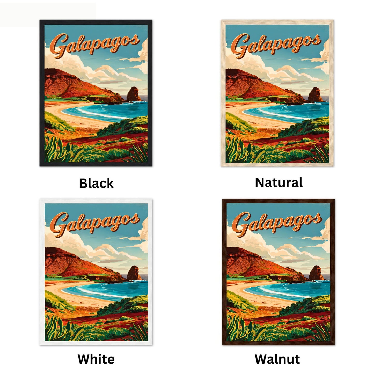 Galapagos Vintage Travel Poster - Captivating Beach Spot View