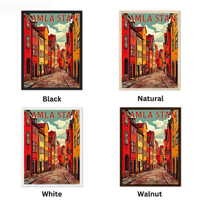 Gamla Stan Vintage Travel Poster - Explore the Narrow Street of Stockholm