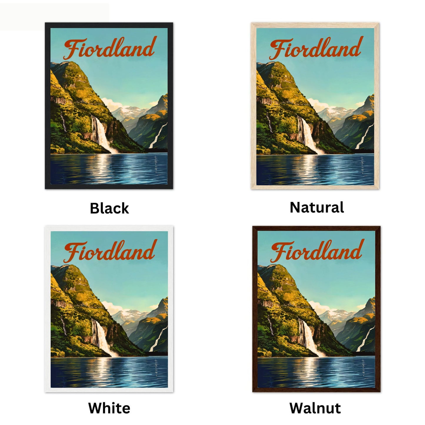 Fiordland Vintage Travel Poster