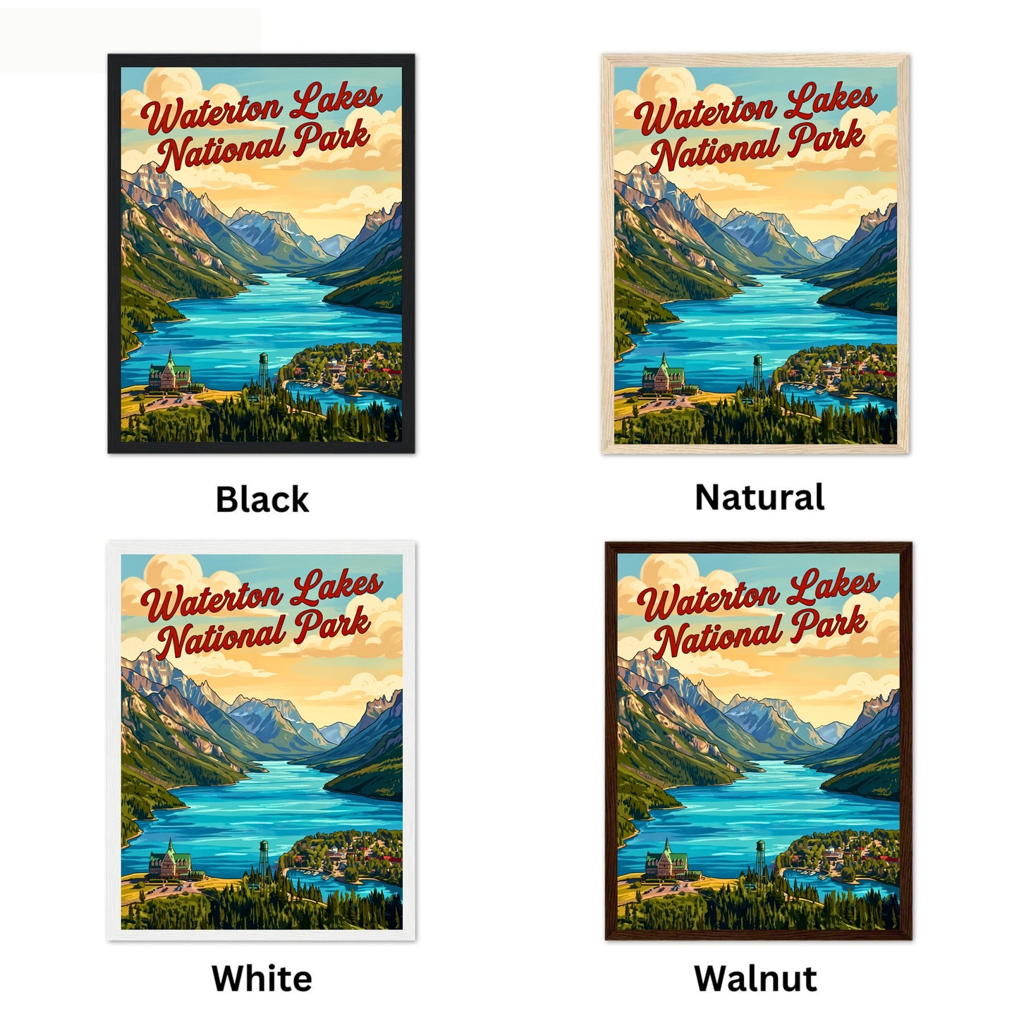 Waterton Lakes National Park Vintage Travel Poster - Edge of the Rockies