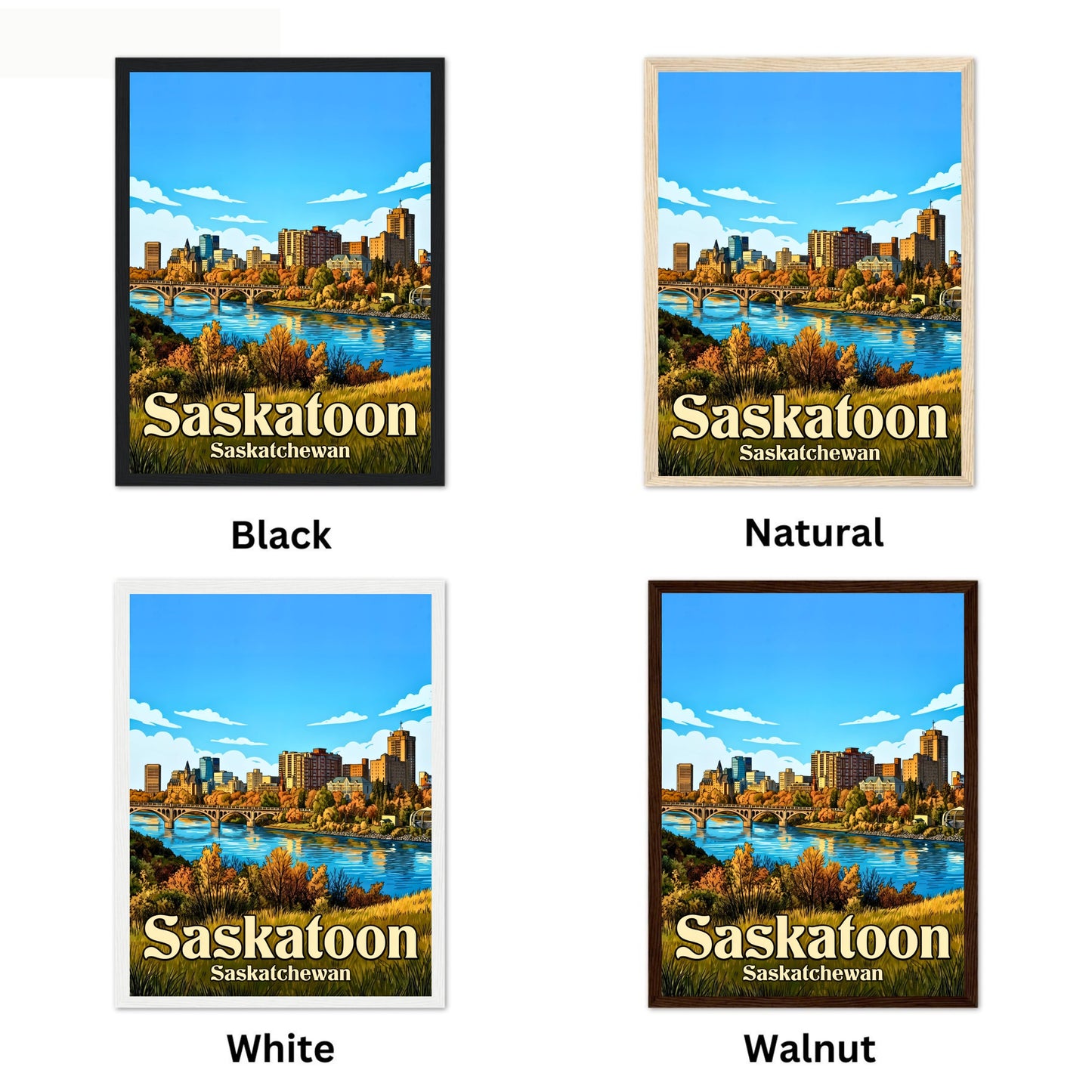 Saskatoon Vintage Travel Poster - River City
