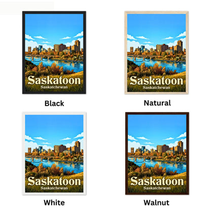 Saskatoon Vintage Travel Poster - River City