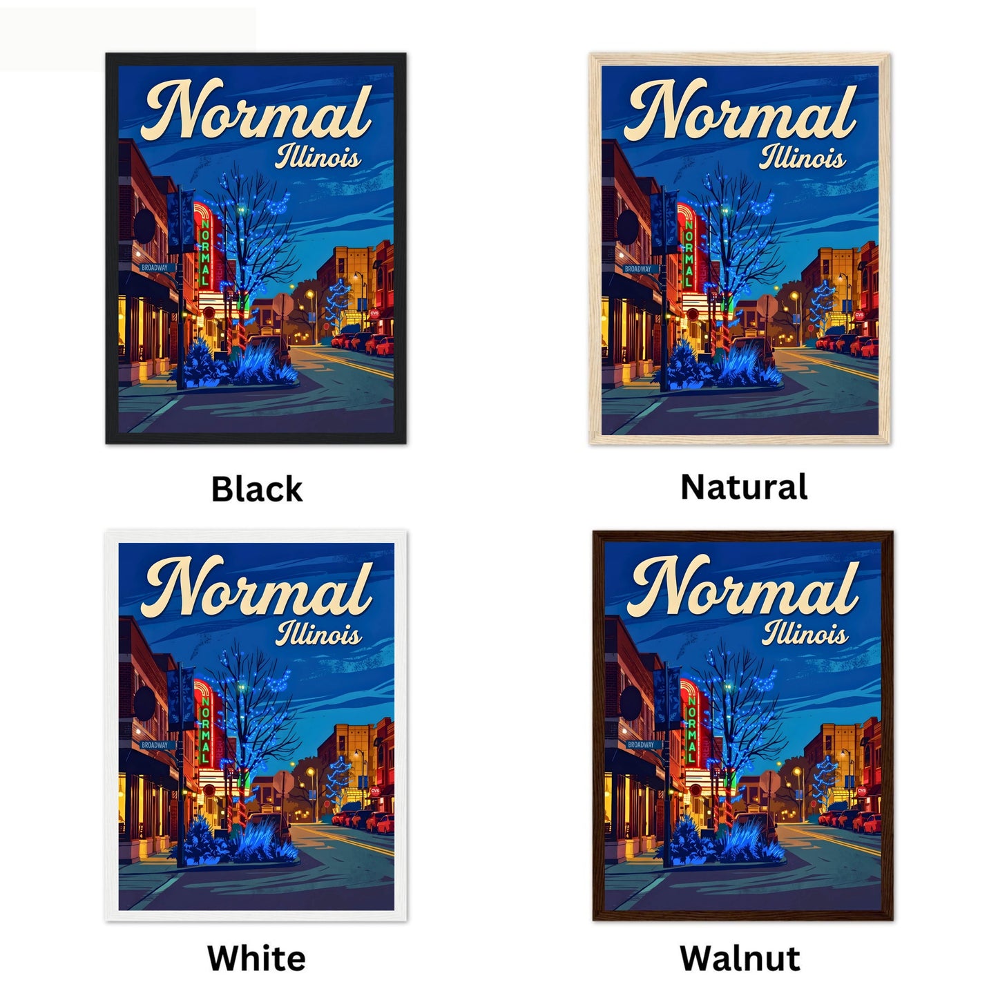 Normal, Illinois Vintage Travel Poster - Central Nights