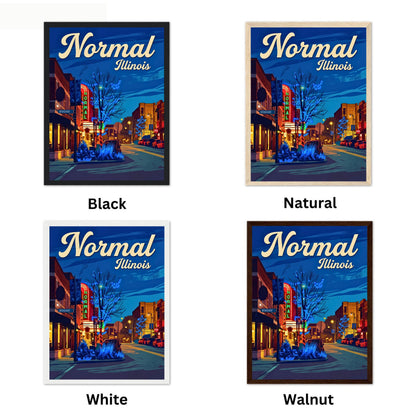 Normal, Illinois Vintage Travel Poster - Central Nights