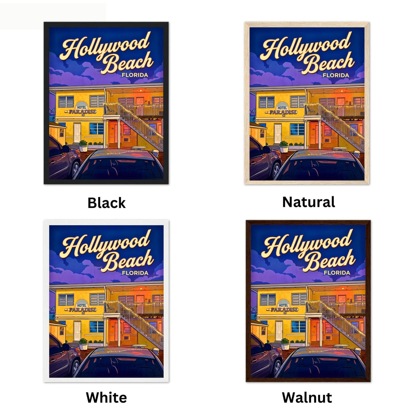 Hollywood Beach Vintage Travel Poster - Beachside Retreat