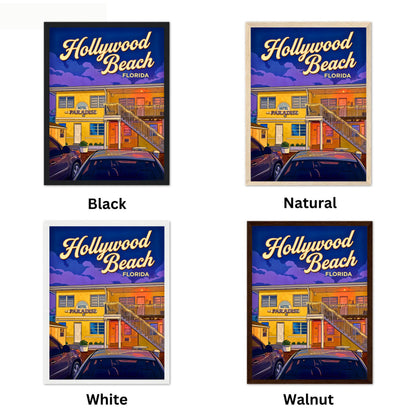 Hollywood Beach Vintage Travel Poster - Beachside Retreat
