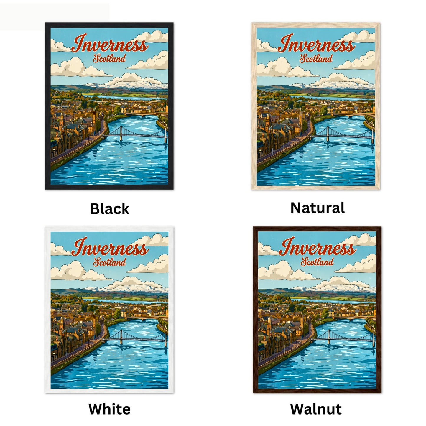 Inverness Vintage Travel Poster - Aerial View