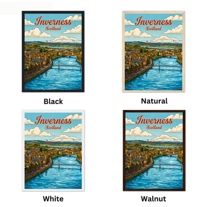Inverness Vintage Travel Poster - Aerial View