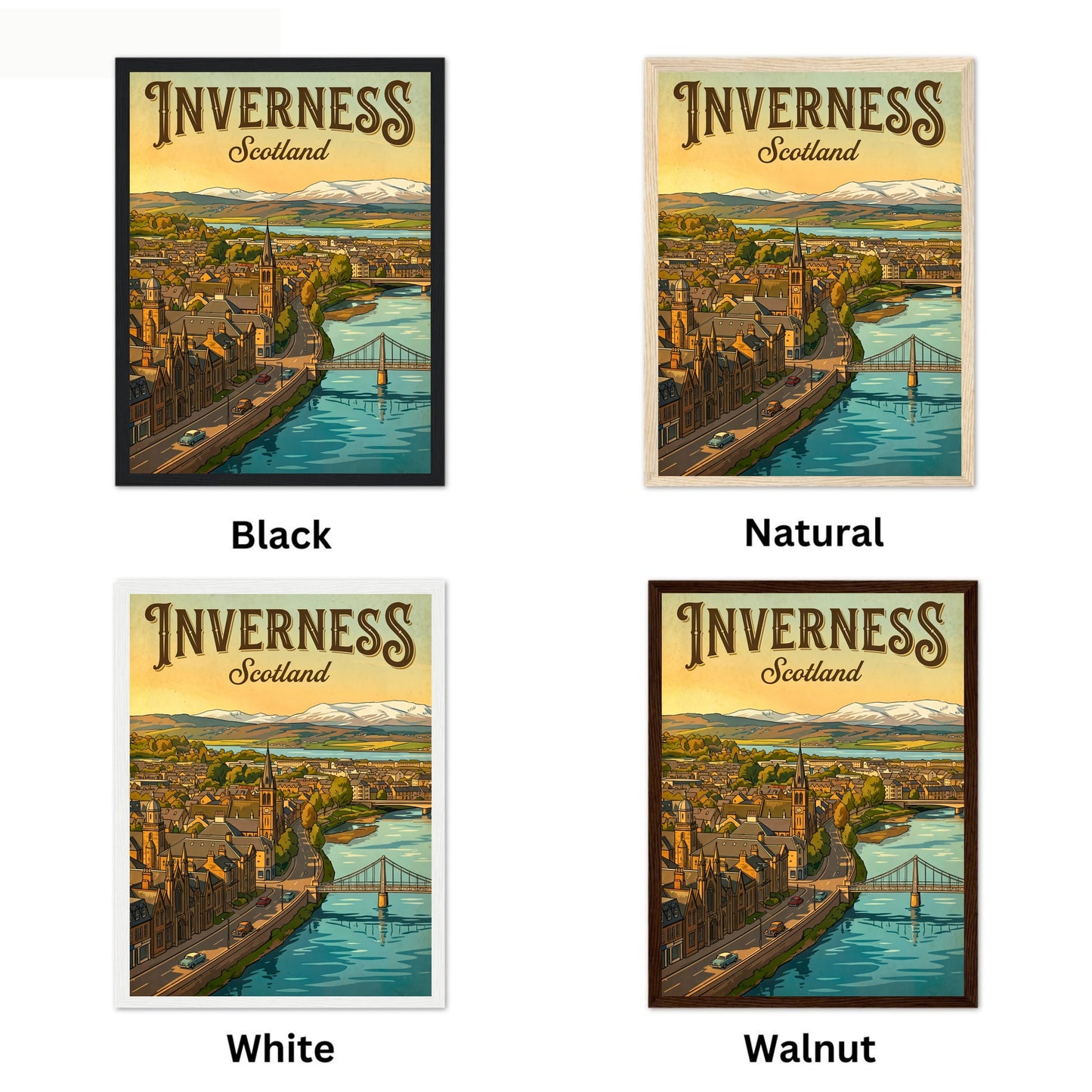 Inverness Vintage Travel Poster - Northern Urban Calm