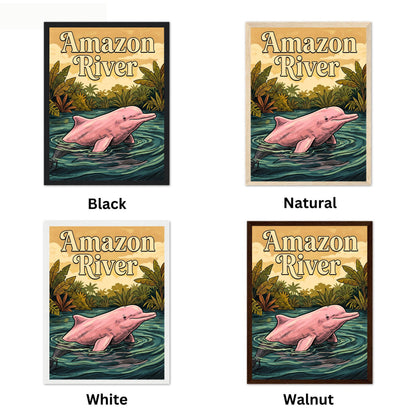 Amazon River Vintage Travel Poster - Timeless Dolphin