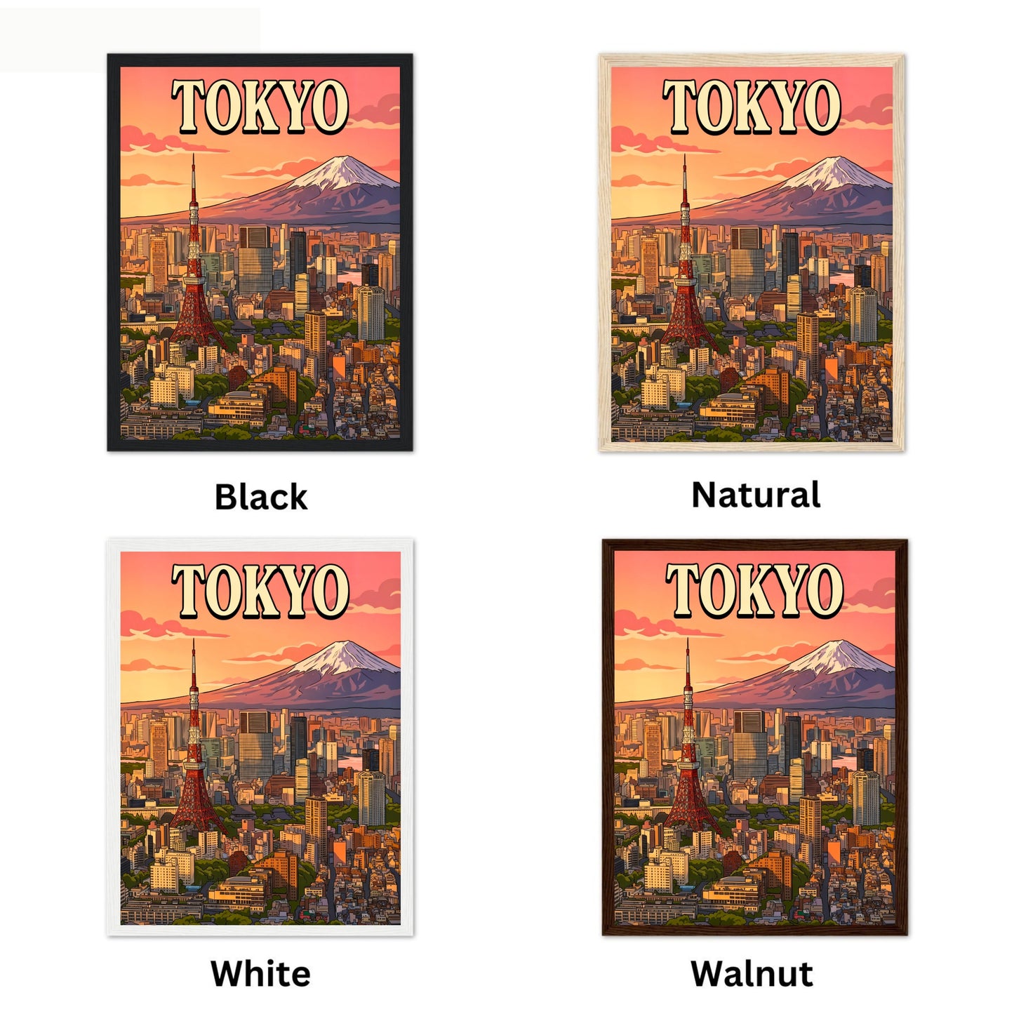 Tokyo Vintage Travel Poster - Mesmerizing Sky