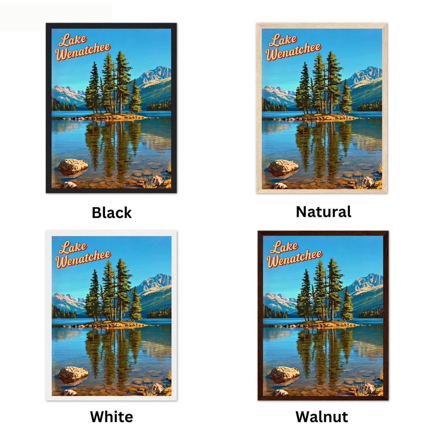 Lake Wenatchee Vintage Travel Poster