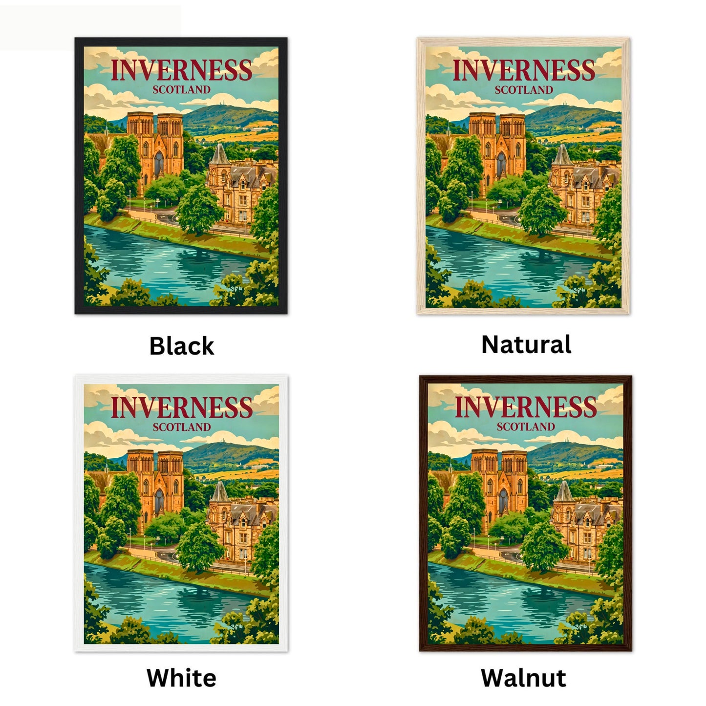 Inverness Vintage Travel Poster - Riverfront Charm