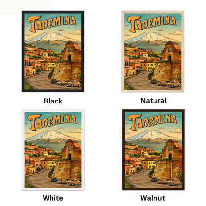 Taormina Vintage Travel Poster - City Street