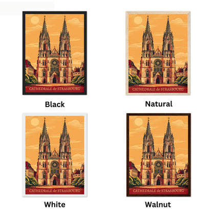 Strasbourg Cathedral Vintage Travel Poster