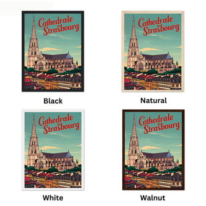Strasbourg Cathedral Vintage Travel Poster - Cathedral of Our Lady of Strasbourg