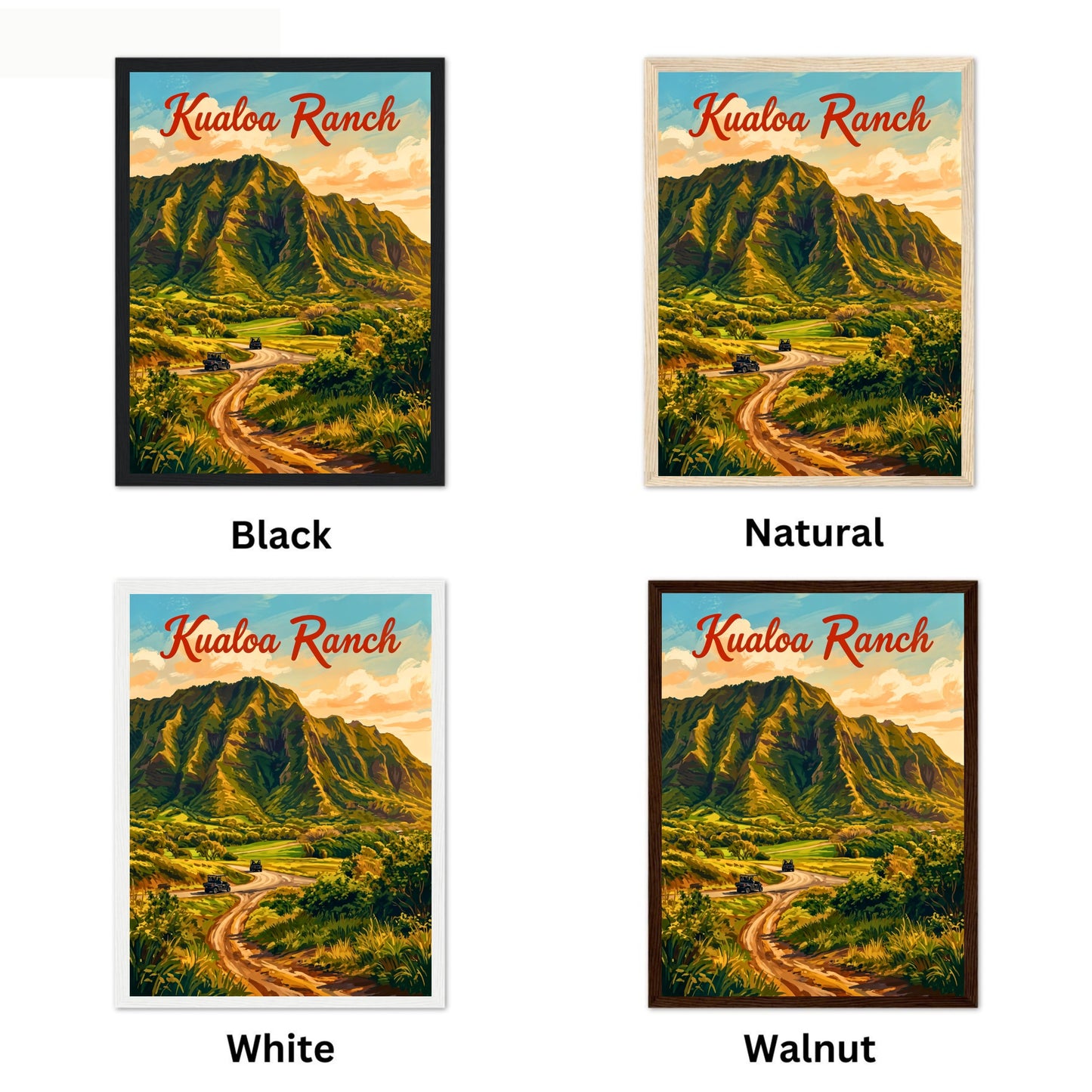 Kualoa Ranch Vintage Travel Poster - Hawaii