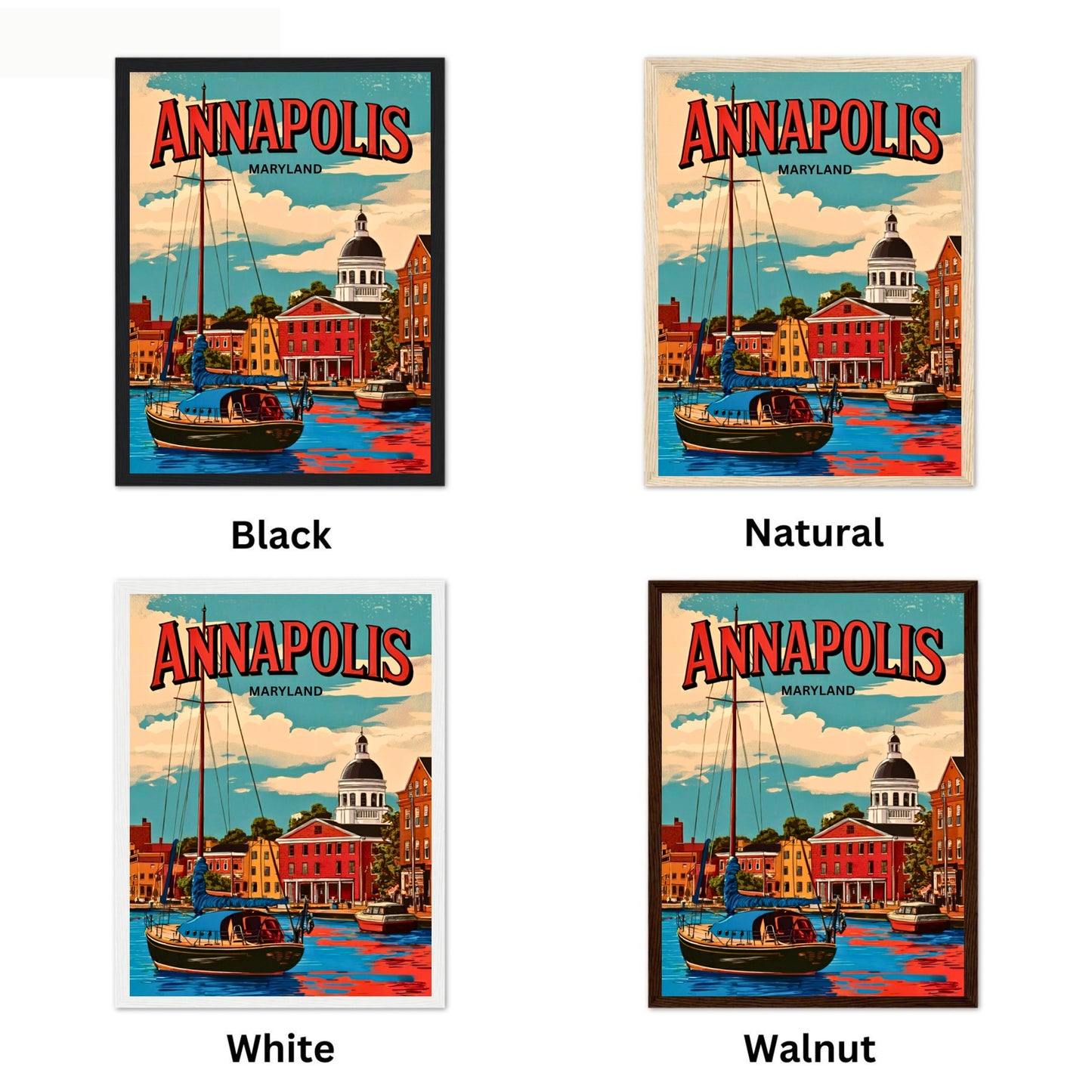 Annapolis, Maryland Vintage Travel Poster - Captivating Historical Harbor