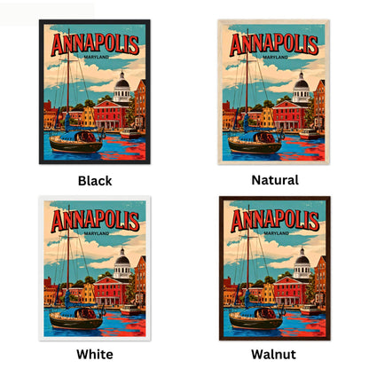 Annapolis, Maryland Vintage Travel Poster - Captivating Historical Harbor