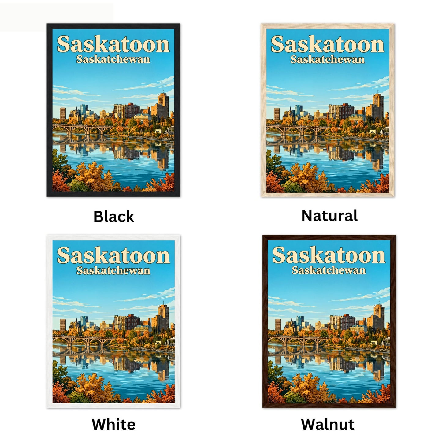 Saskatoon Vintage Travel Poster - Heart of Saskatchewan