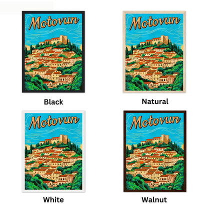 Motovun Vintage Travel Poster - Croatia Land of Wine and Truffles