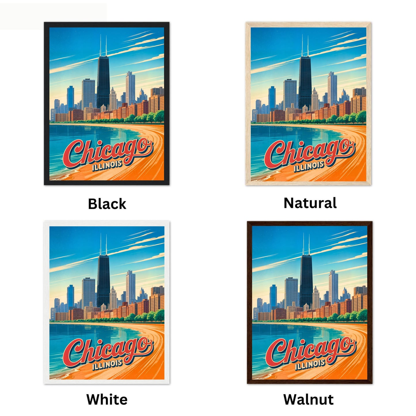 Chicago Vintage Travel Poster - City of Big Shoulders