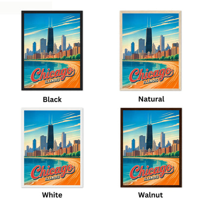 Chicago Vintage Travel Poster - City of Big Shoulders