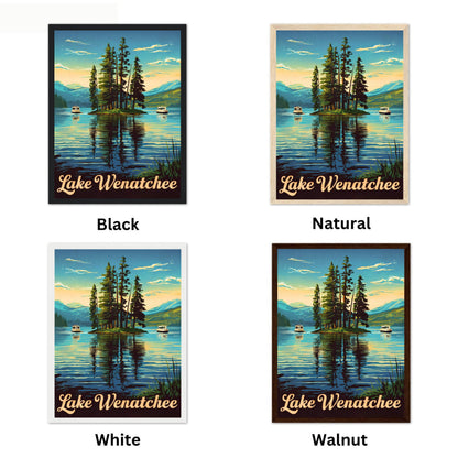 Lake Wenatchee Vintage Travel Poster  - Travel along the beautiful Serene Lake in Washington