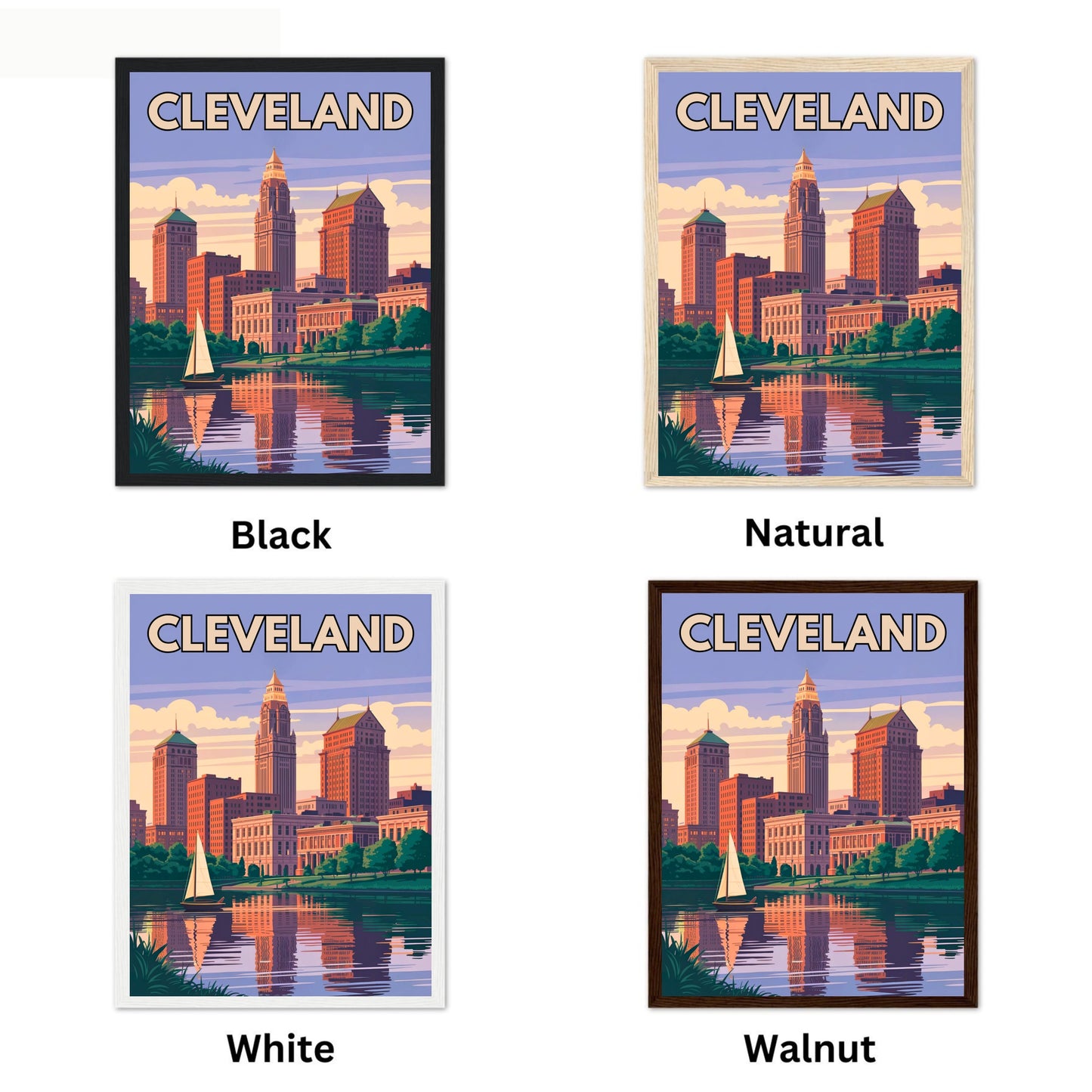 Cleveland Vintage Travel Poster - Heartbeat of Ohio