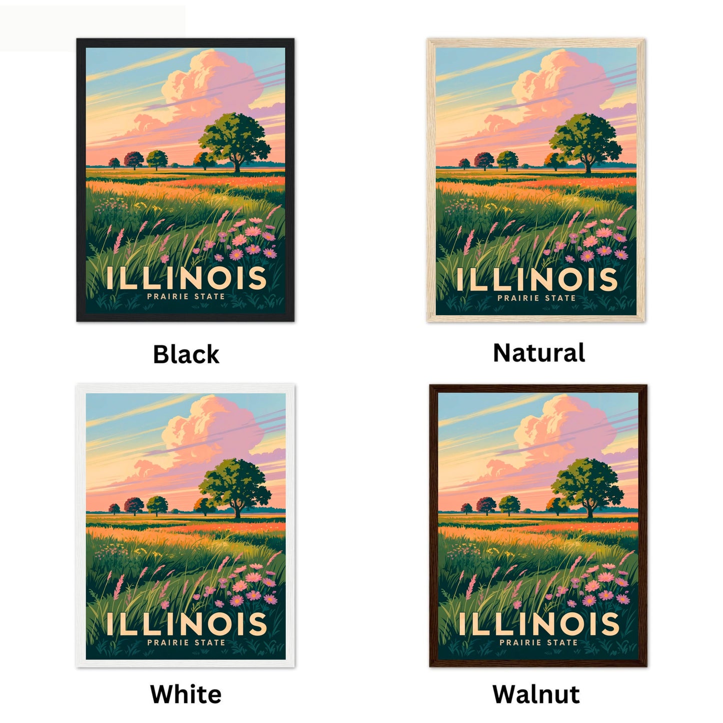 Illinois Vintage Travel Poster -  Land of the Prairie