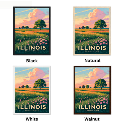 Illinois Vintage Travel Poster -  Land of the Prairie
