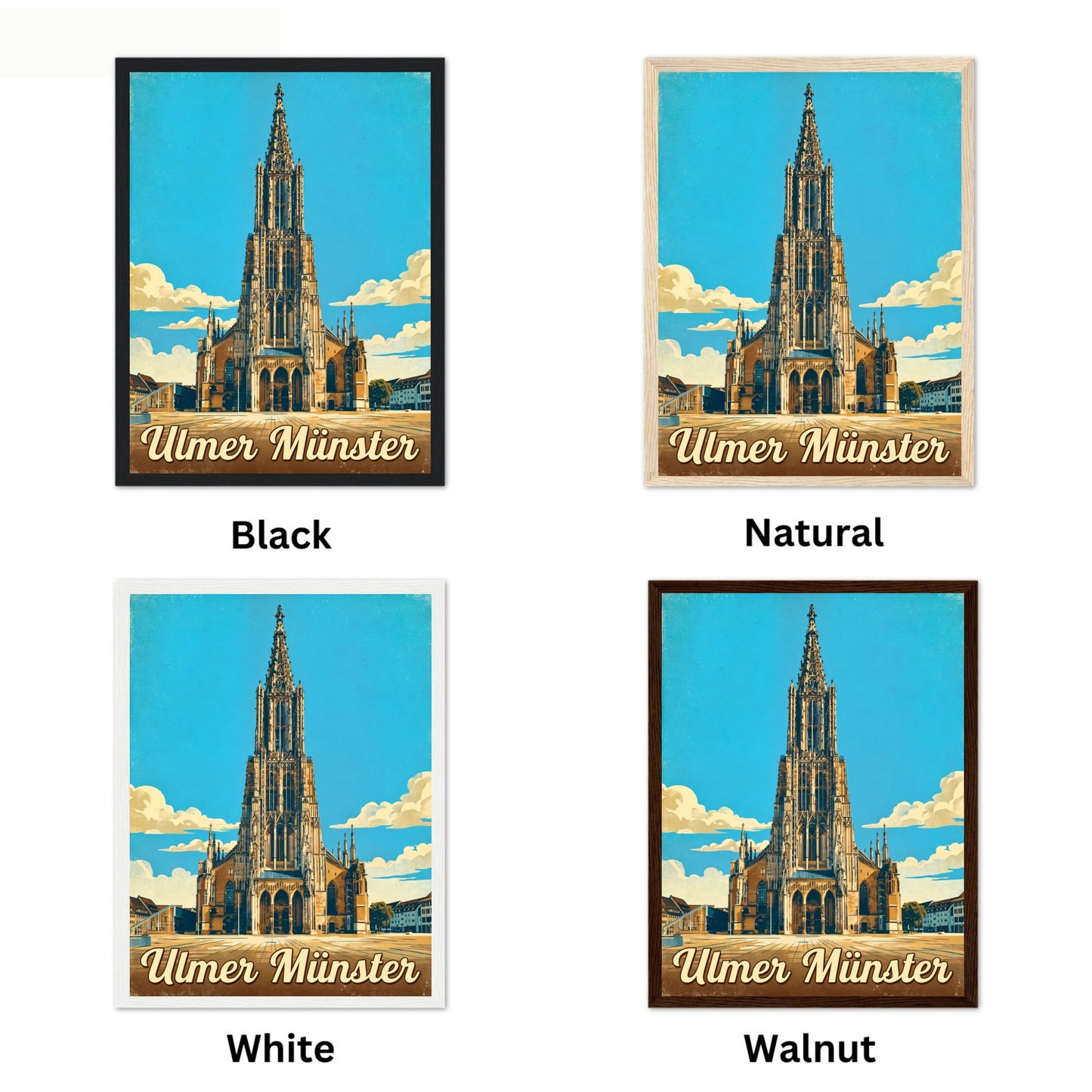 Ulmer Münster Vintage Travel Poster - Gothic Glory of Ulm