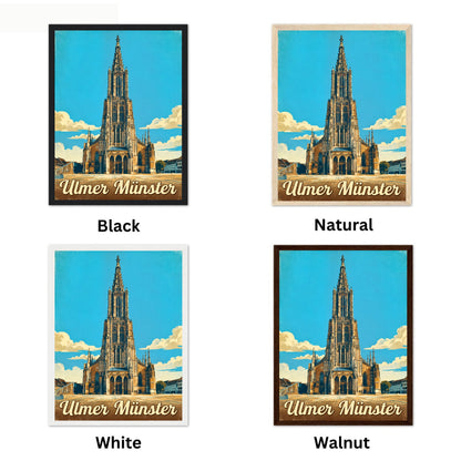 Ulmer Münster Vintage Travel Poster - Gothic Glory of Ulm