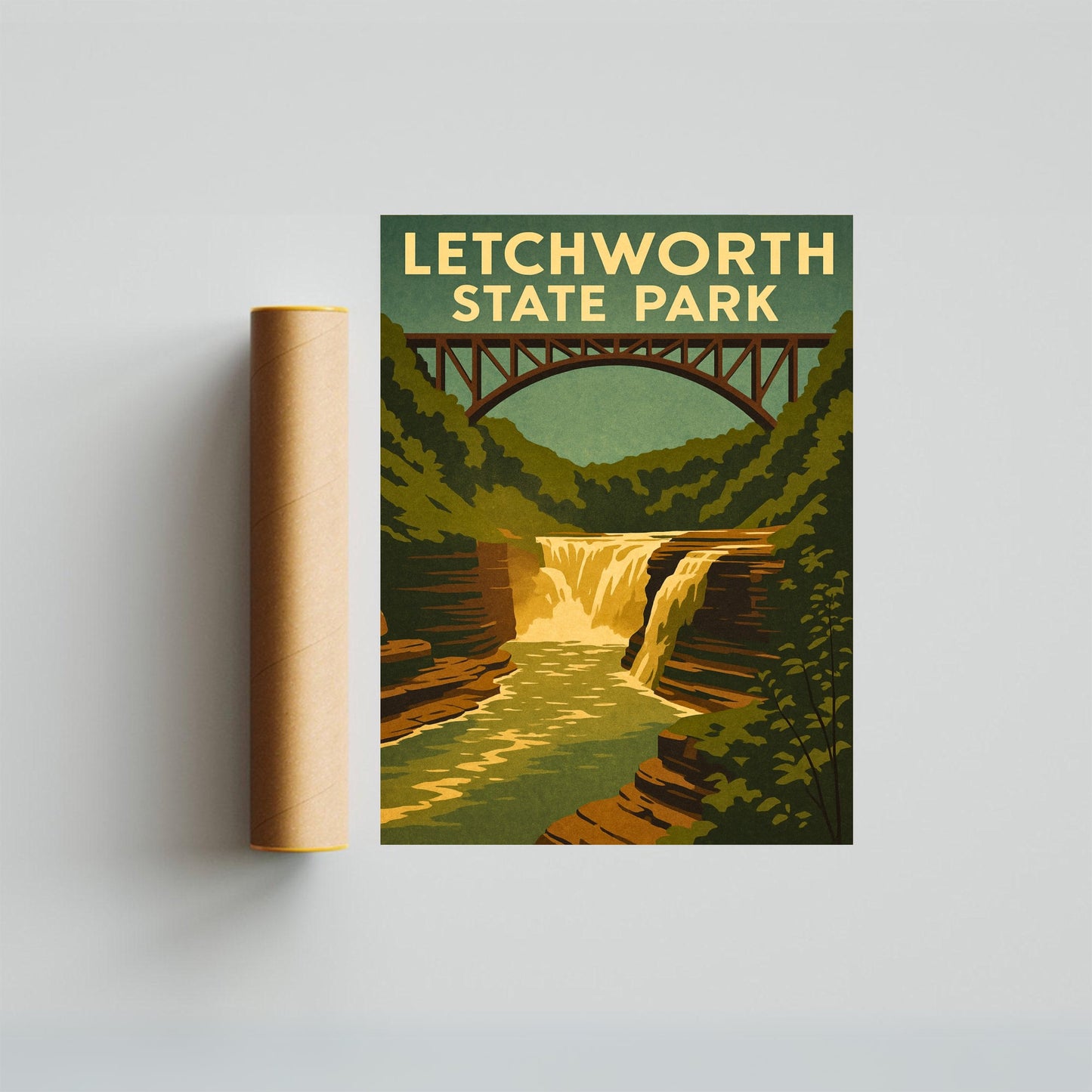 Letchworth State Park Vintage Travel Poster - The Grand Canyon of the East
