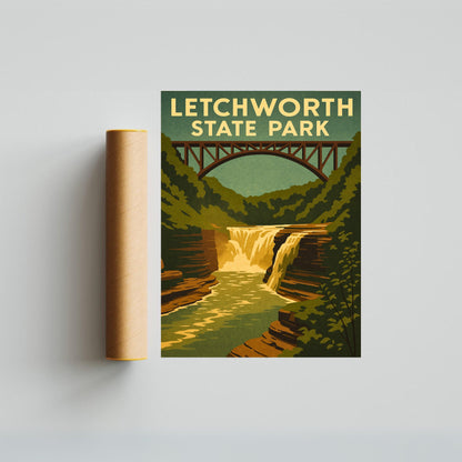 Letchworth State Park Vintage Travel Poster - The Grand Canyon of the East