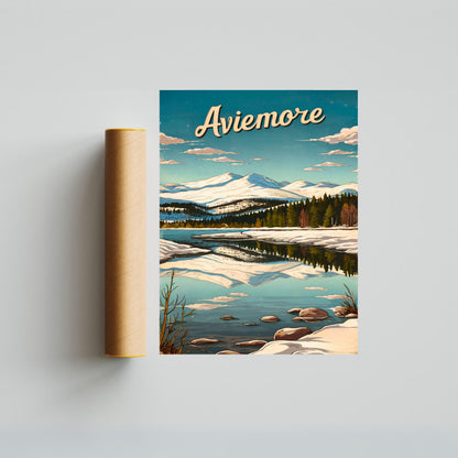 Aviemore Vintage Travel Poster - Cairngorms