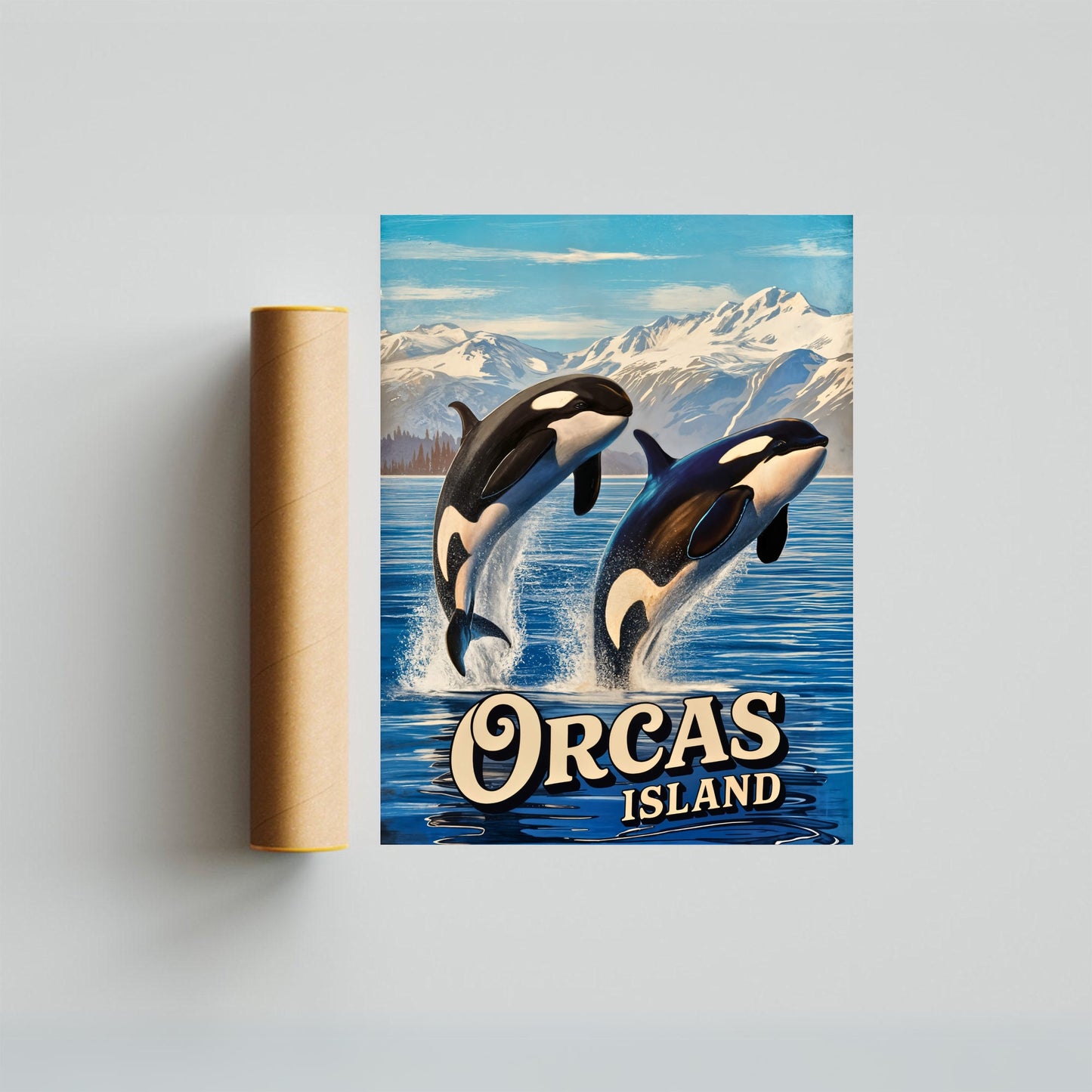 Orcas Island Vintage Travel Poster -  Island Serenity