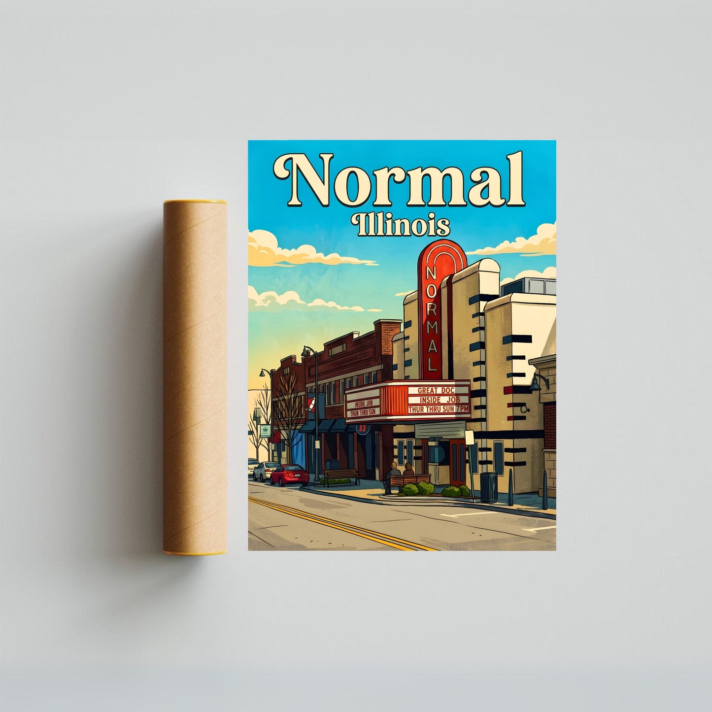 Normal, Illinois Vintage Travel Poster - Iconic Landmark