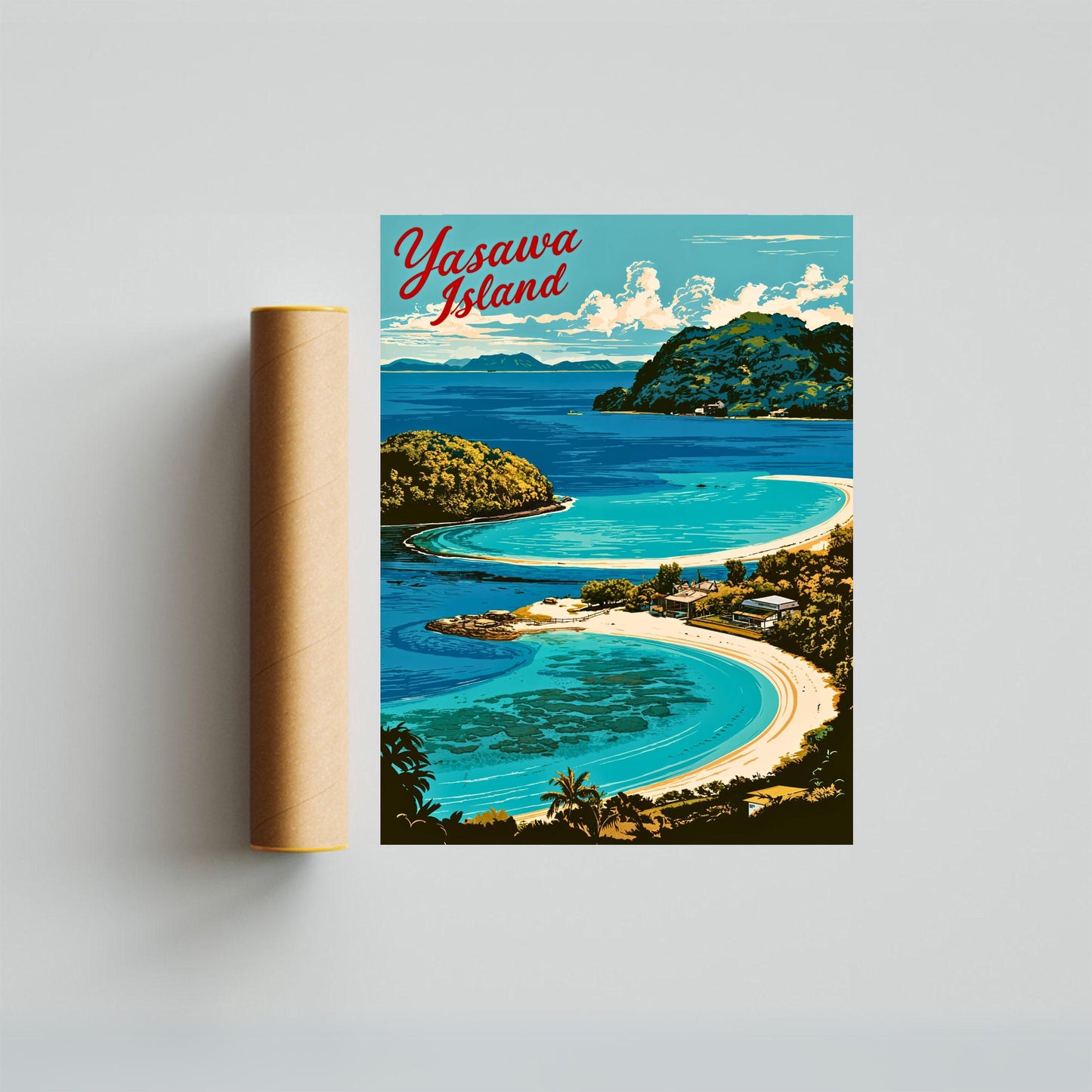 Yasawa Island Vintage Travel Poster