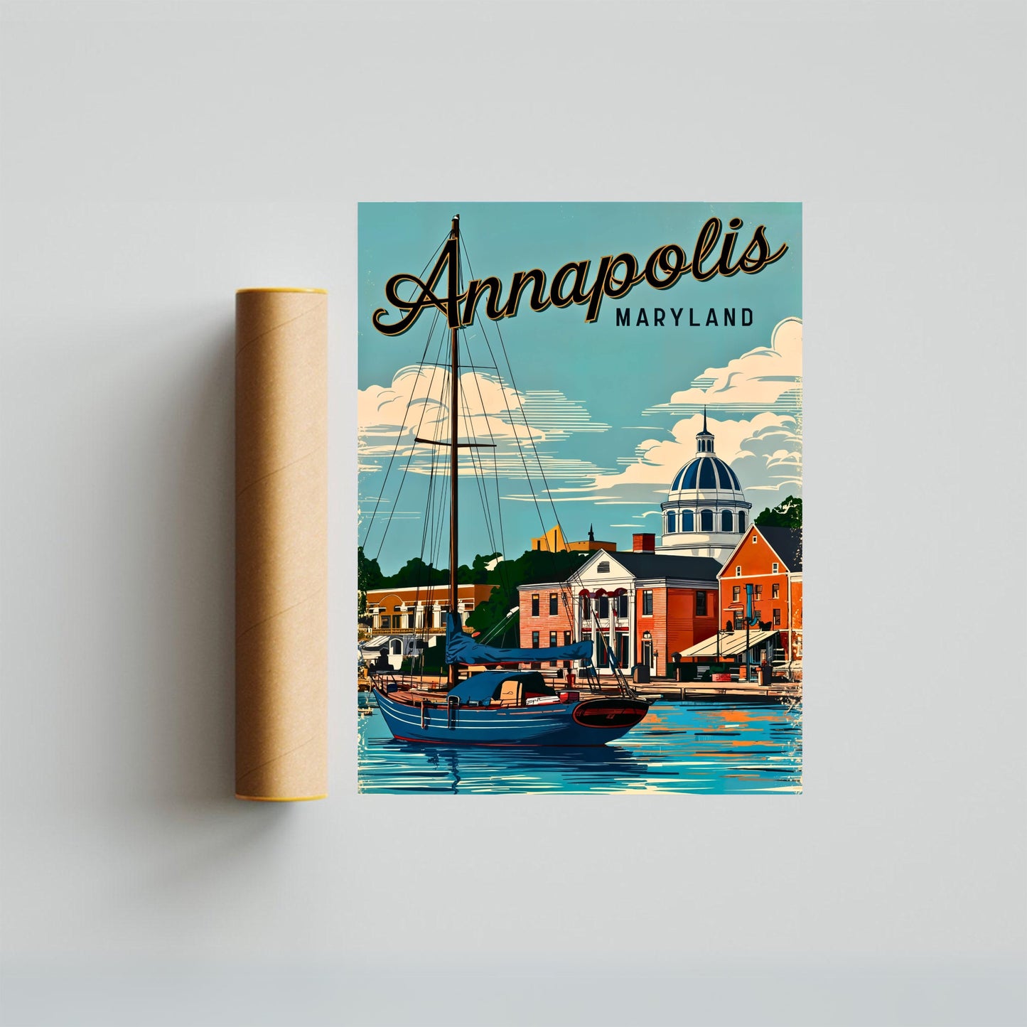 Annapolis Vintage Travel Poster - Historic Charm of Maryland