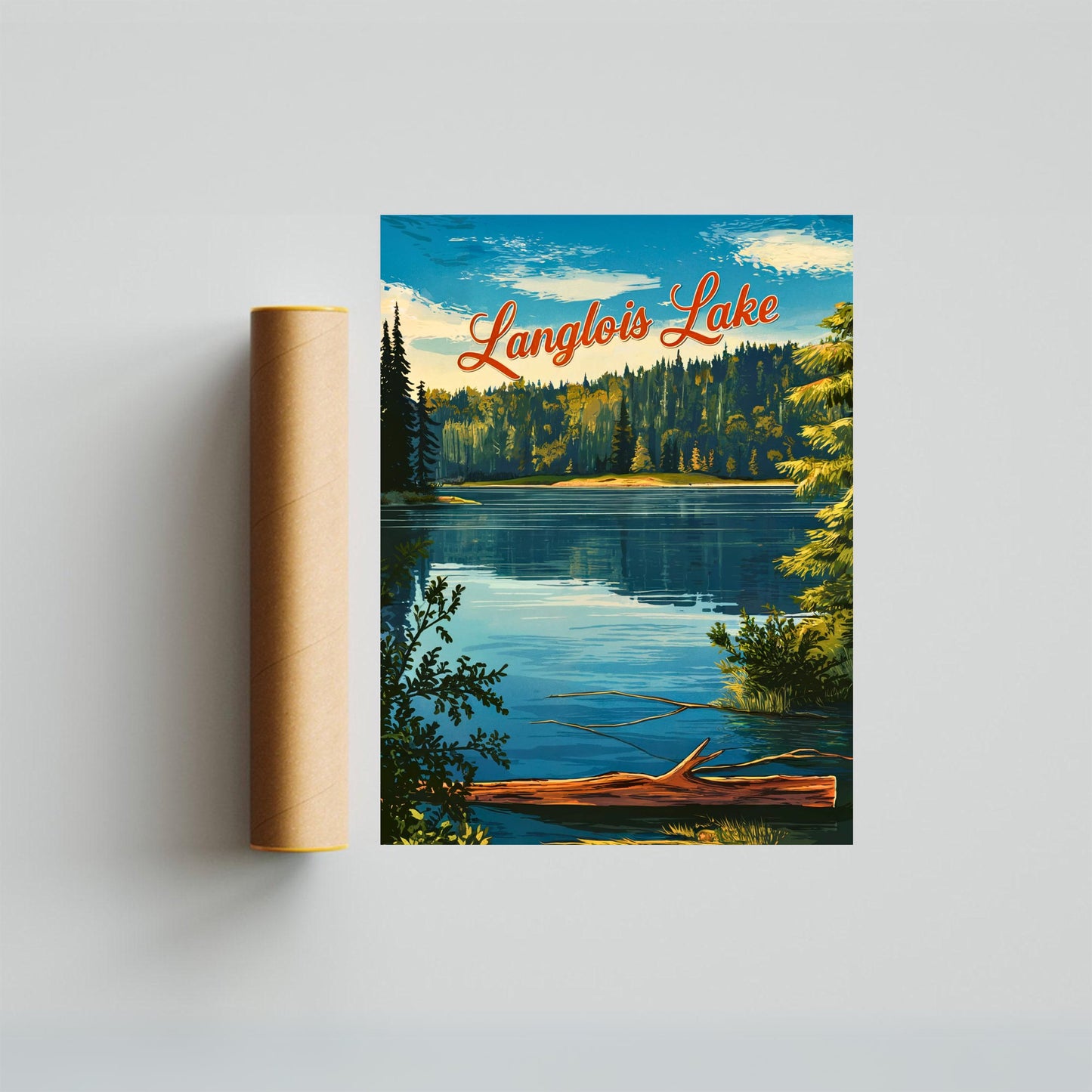 Langlois Lake Vintage Travel Poster - A Tranquil Escape in Nature
