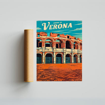 Verona, Italy Vintage Travel Poster - Italy's Historical Site