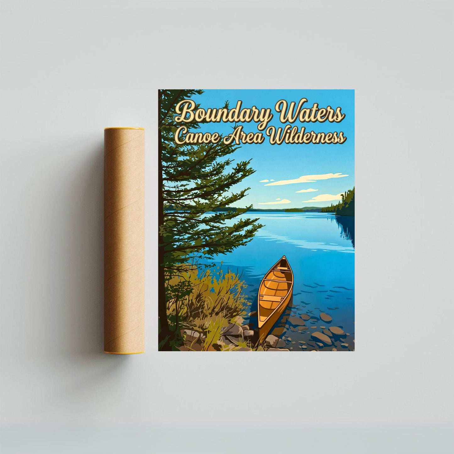 Boundary Waters Canoe Area Wilderness Vintage Travel Poster - Minnesota
