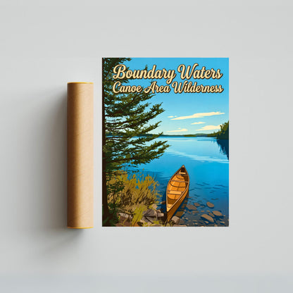 Boundary Waters Canoe Area Wilderness Vintage Travel Poster - Minnesota